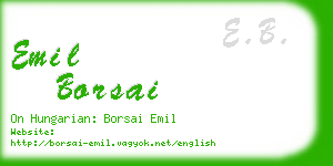 emil borsai business card